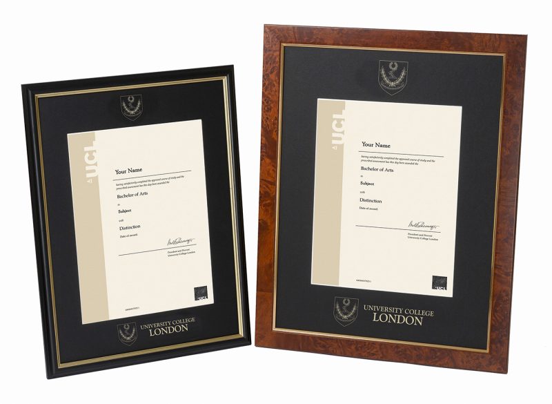 University College London Certificate Frame